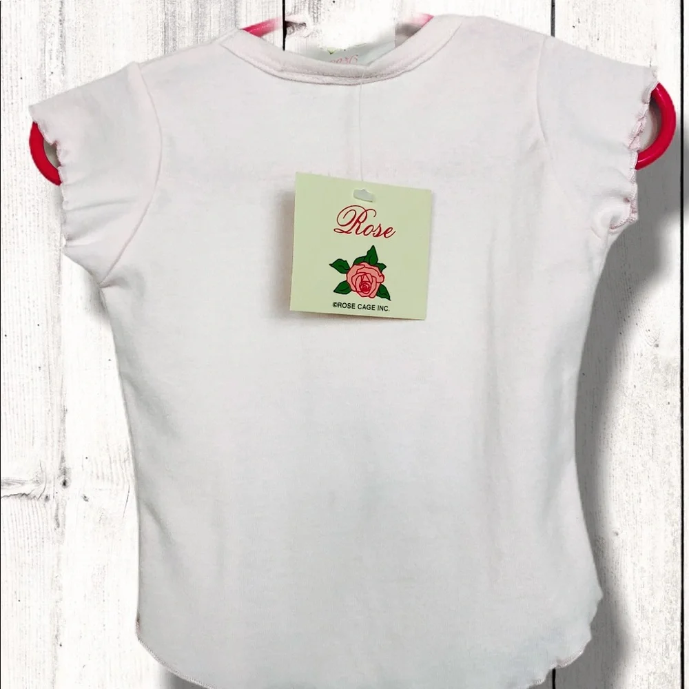 NWT 18-24 Mo Rose Cage Easter Bunny Jumper w Cap Sleeve Tee 2pc‎ Set SPRING